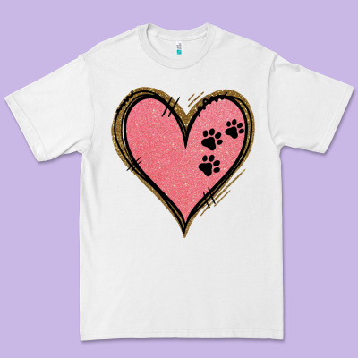 Pink Glitter Heart Premium Tee Designed By Jasminsmagicworld