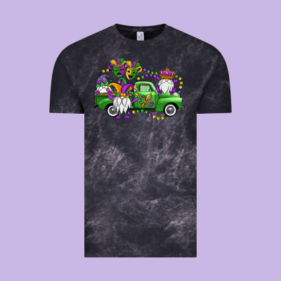 Mardi Gras Gnomes Truck Vintage Tee Designed By Oliviacreatesart