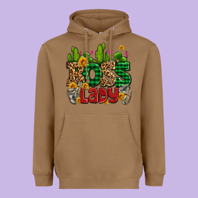 Boss Lady With Money And Cactus Heavyweight Hoodie Designed By Adodesignshop