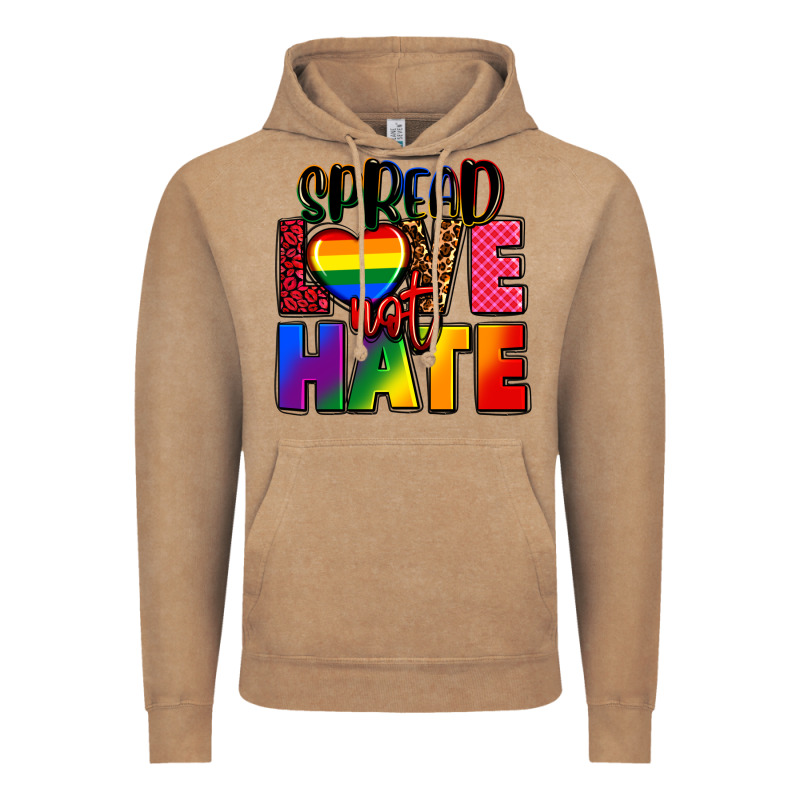 Spread Love Not Hate Vintage Hoodie by FaDigitalArtStudio | Teevron