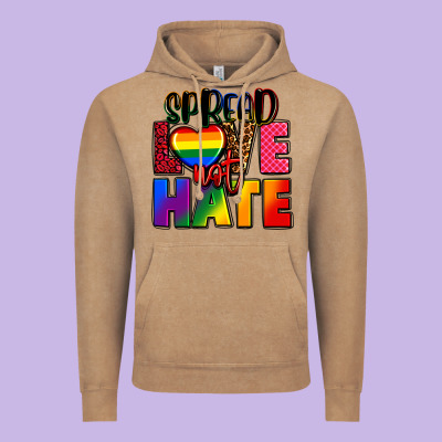 Spread Love Not Hate Vintage Hoodie Designed By Fadigitalartstudio