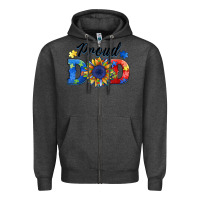 Charcoal Heather proud dad autism Zipper Hoodie - BarkalooDesign