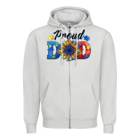 Dove Grey proud dad autism Zipper Hoodie - BarkalooDesign