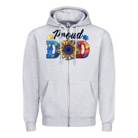 Heather Grey proud dad autism Zipper Hoodie - BarkalooDesign