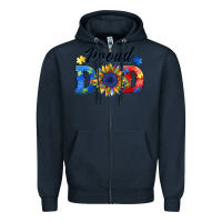 Navy proud dad autism Zipper Hoodie - BarkalooDesign