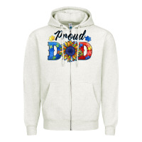 Oatmeal Heather proud dad autism Zipper Hoodie - BarkalooDesign