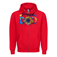 Red proud dad autism Zipper Hoodie - BarkalooDesign
