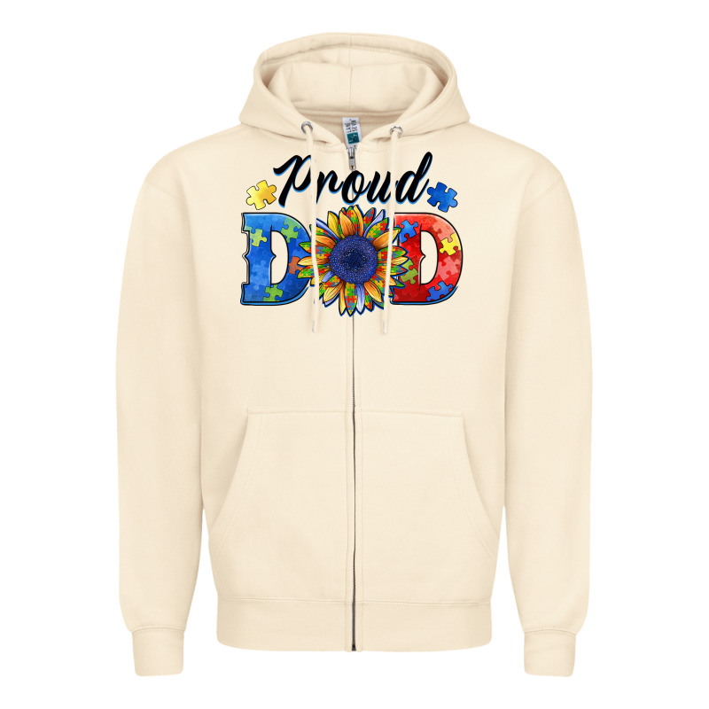 Proud Dad Autism Zipper Hoodie by BarkalooDesign | Teevron