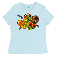 Baby Blue juneteenth hearts Ladies Tee - CowGirlArtShop