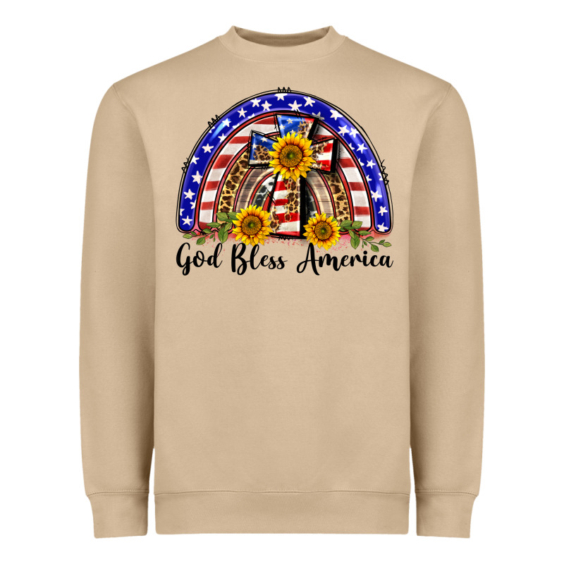 God Bless America  Rainbow Heavyweight Sweatshirt by BarkalooDesign | Teevron