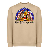 Mushroom god bless america  rainbow Heavyweight Sweatshirt - BarkalooDesign