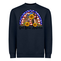 Navy god bless america  rainbow Heavyweight Sweatshirt - BarkalooDesign