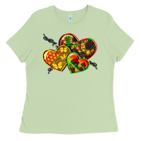 Matcha juneteenth hearts Ladies Tee - CowGirlArtShop