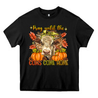 Black Pray Till The Cows Come Home Heavy Core Tee - texasbilliewilder