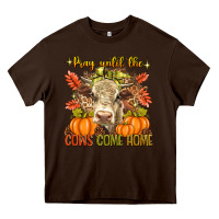 Chocolate Brown Pray Till The Cows Come Home Heavy Core Tee - texasbilliewilder