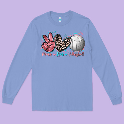 Peace Love Volleyball Long Sleeve Tee Designed By Fadigitalartstudio