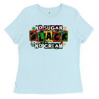 Baby Blue no sugar no cream black Ladies Tee - CowGirlArtShop