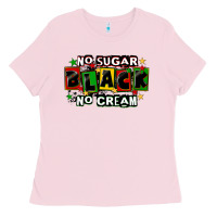 Bubblegum Pink no sugar no cream black Ladies Tee - CowGirlArtShop