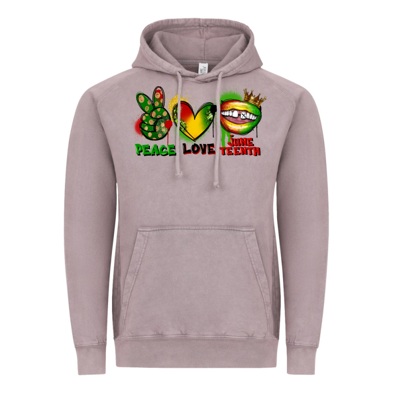 Peace Love Juneteenth Vintage Hoodie by FaDigitalArtStudio | Teevron