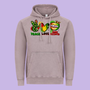 Peace Love Juneteenth Vintage Hoodie Designed By Fadigitalartstudio