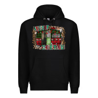 Black merry christmas caravan Premium Hoodie - CowhideDigitalArt
