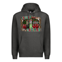 Charcoal Heather merry christmas caravan Premium Hoodie - CowhideDigitalArt