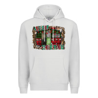 Dove Grey merry christmas caravan Premium Hoodie - CowhideDigitalArt