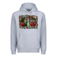 Heather Grey merry christmas caravan Premium Hoodie - CowhideDigitalArt