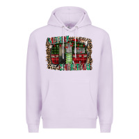 Lilac merry christmas caravan Premium Hoodie - CowhideDigitalArt