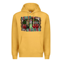 Mustard merry christmas caravan Premium Hoodie - CowhideDigitalArt