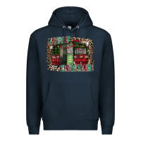 Navy merry christmas caravan Premium Hoodie - CowhideDigitalArt