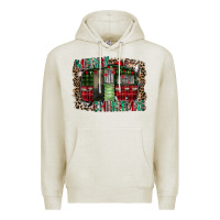 Oatmeal Heather merry christmas caravan Premium Hoodie - CowhideDigitalArt