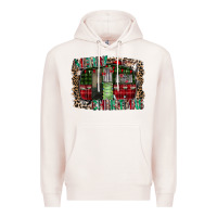 Pale Pink merry christmas caravan Premium Hoodie - CowhideDigitalArt
