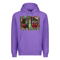 Purple merry christmas caravan Premium Hoodie - CowhideDigitalArt