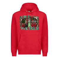 Red merry christmas caravan Premium Hoodie - CowhideDigitalArt