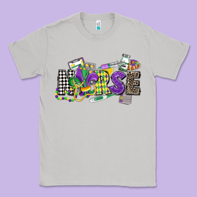 Nurse Mardi Gras Classic Tee Designed By Cowgirlartshop