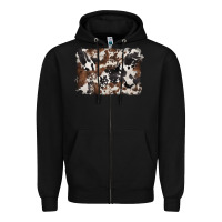 Black black and brown cowhide background Zipper Hoodie - BarkalooDesign