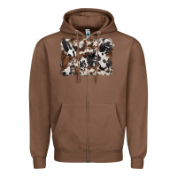 Chestnut black and brown cowhide background Zipper Hoodie - BarkalooDesign