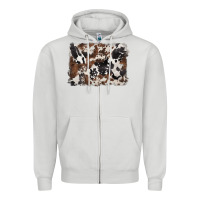 Dove Grey black and brown cowhide background Zipper Hoodie - BarkalooDesign