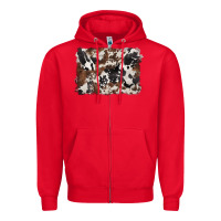 Red black and brown cowhide background Zipper Hoodie - BarkalooDesign