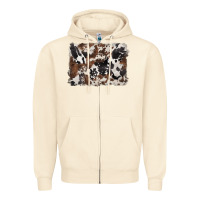 Sandshell black and brown cowhide background Zipper Hoodie - BarkalooDesign