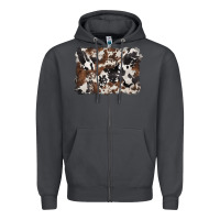 Smoke black and brown cowhide background Zipper Hoodie - BarkalooDesign