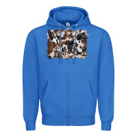 True Royal black and brown cowhide background Zipper Hoodie - BarkalooDesign