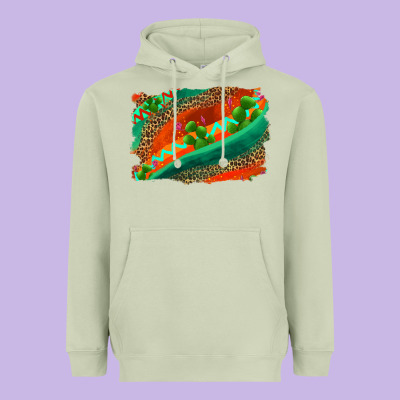 Westerb Aztec And Leopard Background Heavyweight Hoodie Designed By Adodesignshop