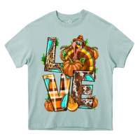 Arona Love Turkey Thanksgiving Heavy Core Tee - texasbilliewilder