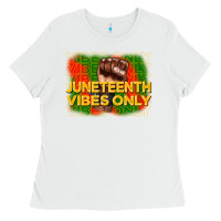White juneteenth vibes only Ladies Tee - CowGirlArtShop
