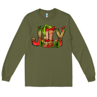 Army Green joy christmas with elf bbs Long Sleeve Tee - BundleAndBundleShop