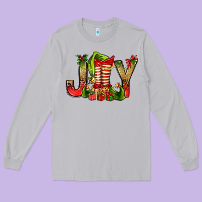 Joy Christmas With Elf Bbs Long Sleeve Tee Designed By Bundleandbundleshop