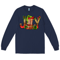 Navy joy christmas with elf bbs Long Sleeve Tee - BundleAndBundleShop