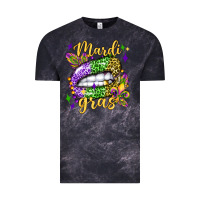 Cloud Black mardi gras with  lip olivia Vintage Tee - OliviaCreatesArt